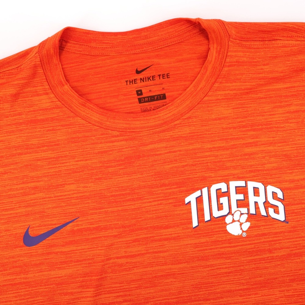 Nike Clemson Tigers Dri-FIT Long Sleeve T-Shirt Orange Perfromance Mens Medium
